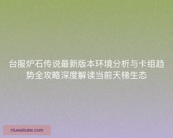 台服炉石传说最新版本环境分析与卡组趋势全攻略深度解读当前天梯生态