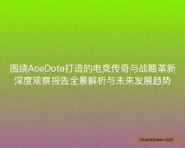 围绕AceDota打造的电竞传奇与战略革新深度观察报告全景解析与未来发展趋势