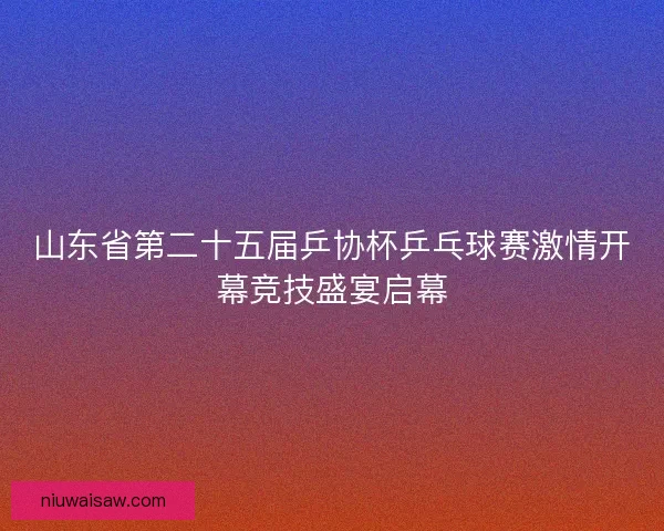 山东省第二十五届乒协杯乒乓球赛激情开幕竞技盛宴启幕
